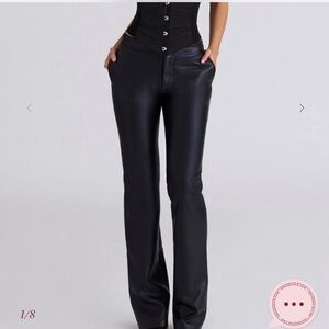 House of cb Black Vegan Leather Trousers small